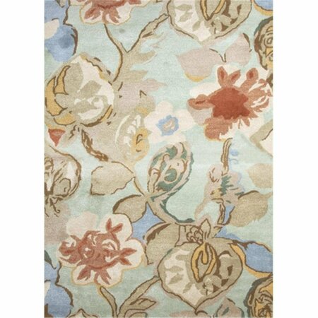 JAIPUR RUGS Hand-Tufted Floral Pattern Wool- Art Silk Blue-Red Rug - BL71 RUG113457